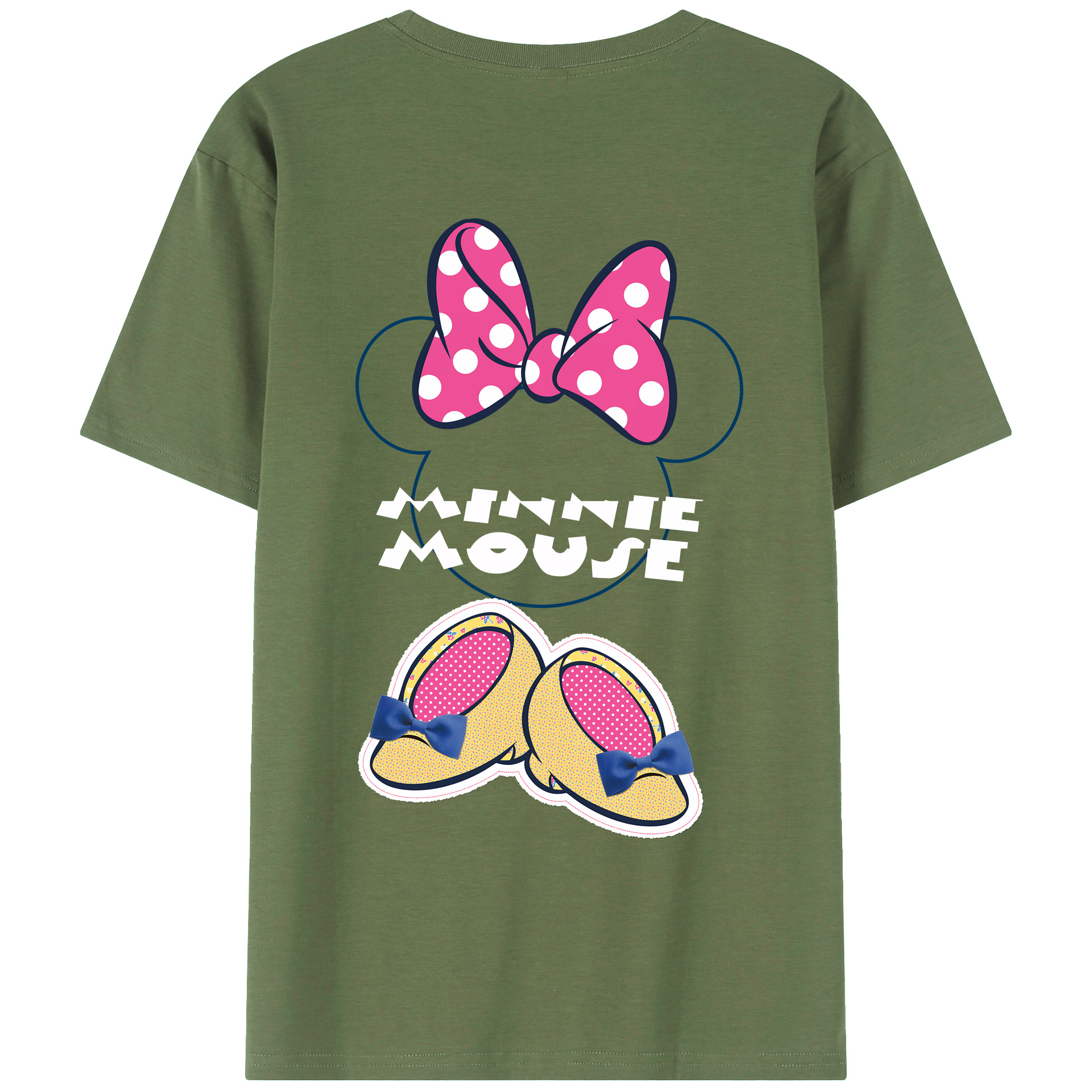 （画像用） ミッキーマウス Mickey Mouse 綿100％ メンズ半袖Tシャツ（バックプリント） 通気性